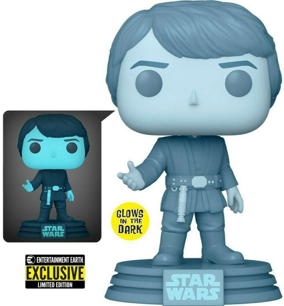 Holographic Luke Skywalker #615 Star Wars Funko POP! Entertainment Earth Exclusive Glows in the Dark